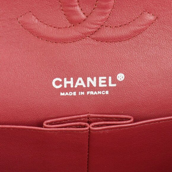 Chanel Classic Double Flap Medium Quilted Leather Shoulder Bag Fuchsia Pink - Picture 11 of 12